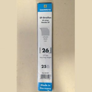 25 adet Pul Koruyucu şerit, Leuchtturm marka SİYAH Hawit-Hawid 26 mm en