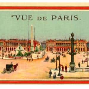 Fes Etiketi, O-5d, Paris manzarası. , Kondisyon 10-10, 100x233 mm, Gerçek = Orijinal