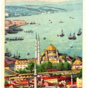 Fes Etiketi, N-1c, Partie du Bosphore, "e" ucu açık , Kondisyon 9,5-10, 108×236 mm, Gerçek = Orijinal